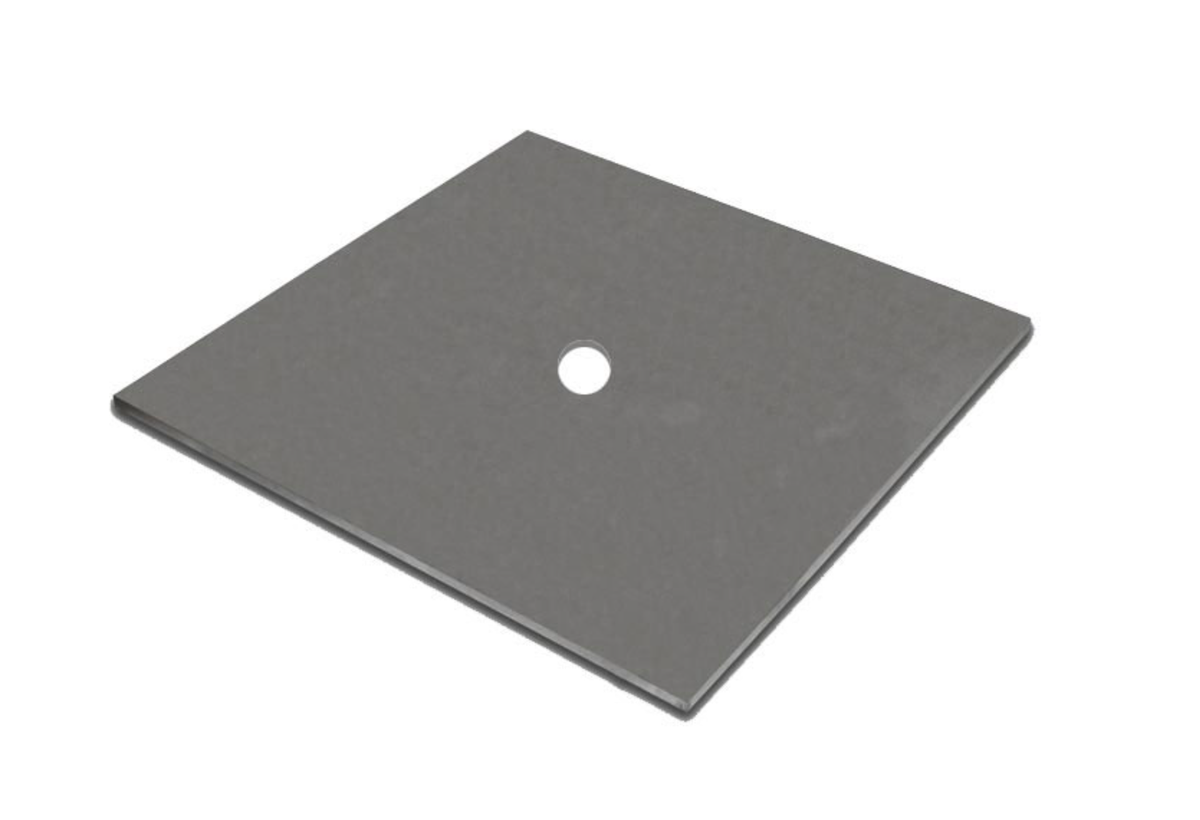 Placa de pared de acero de 12 x 12 pulgadas con orificio central de 1 pulgada