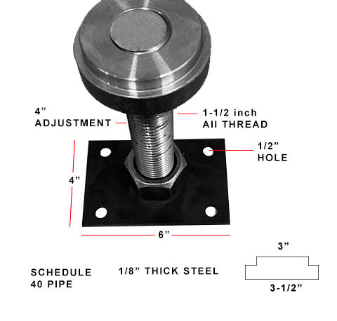 DIY 3-1/2 inch Schedule 40 Jack Post Adjuster